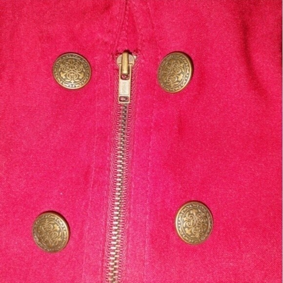 Cato Red Faux Button Full Zip Dress Jacket Blazer Plus Size 24W - Picture 4 of 7